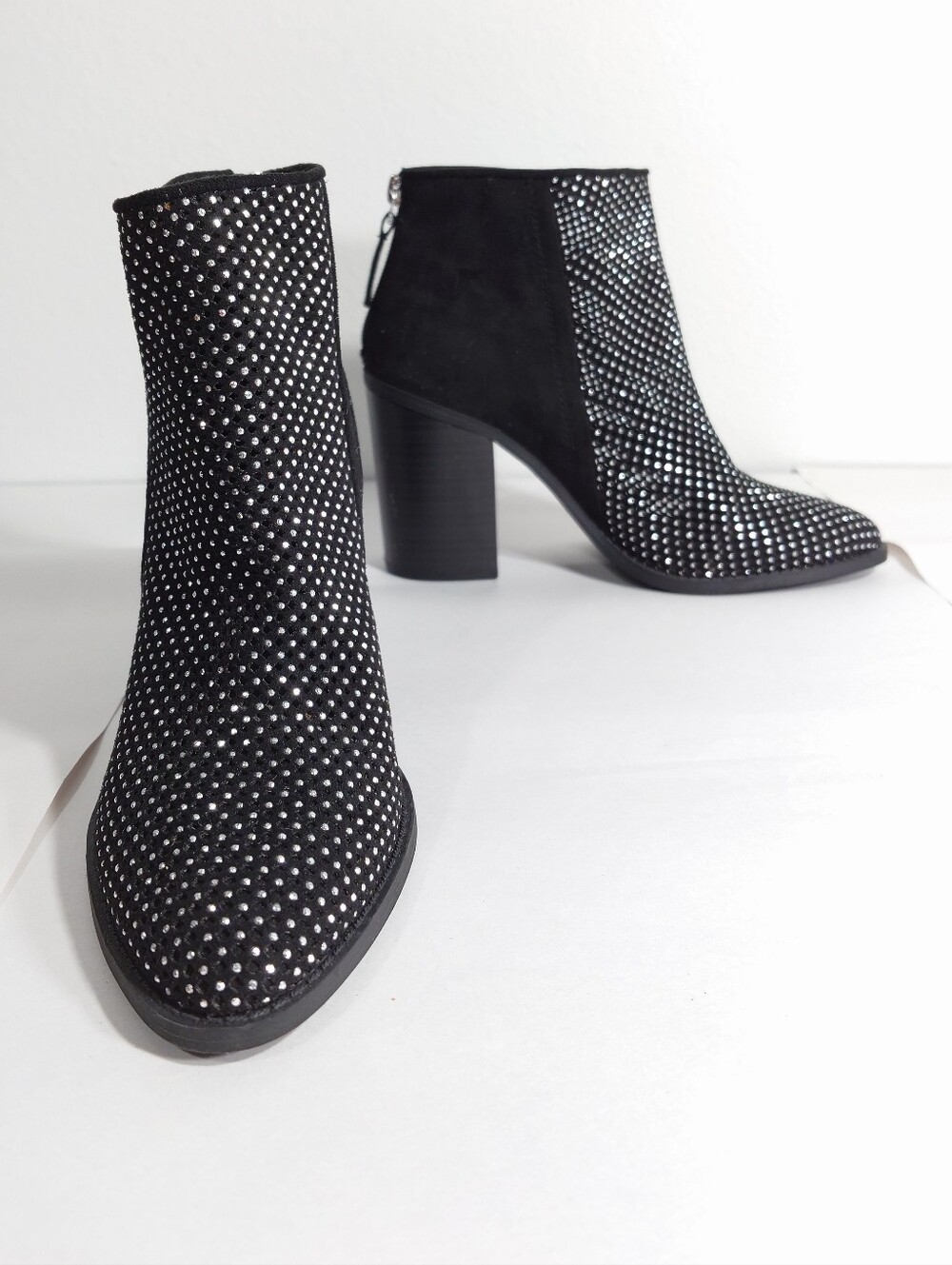 Madden Girl Rhinestone Mesh Ankle Booties Womens 7M Black